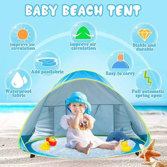 Outdoor baby beach tent with UV protection