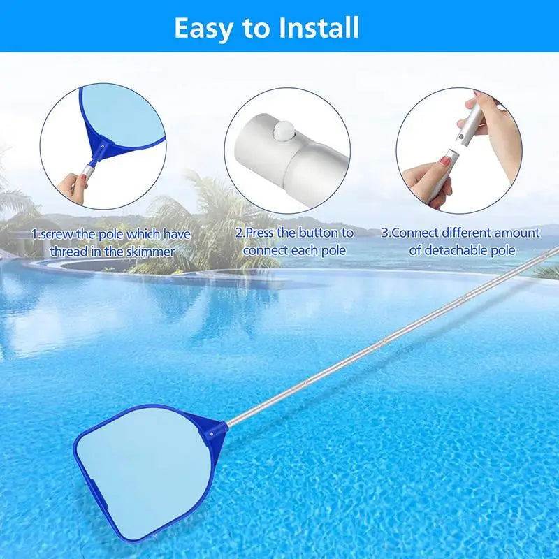 Telescopic pole for cleaning a pool