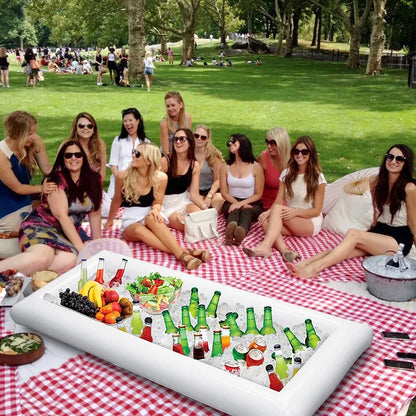 We inflate a bar for ice, food and drinks